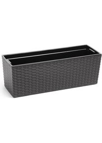 Lamela, Blumentopf, Blumentopf BEGONIA RATTAN, &Oslash; 560 mm x 190 mm, grau (19 cm)