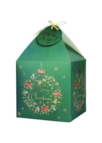 NoName, Geschenkverpackung, Geschenkkarton, Weihnachten, 11x11 cm, 4 St&uuml;ck, gr&uuml;n (4x)