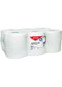 Office Products Handt&uuml;cher aus recyclingpapier, in der rolle, maxi, 2-lagig, 120 m, 6 st&uuml;ck, weiss, Haushaltspapier, Weiss