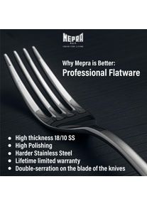 Mepra Vintage 1026VI22030M Moka 30Piece Cutlery Set of Pewter Tableware Dishwasher Safe Cutlery, Besteck, Silber