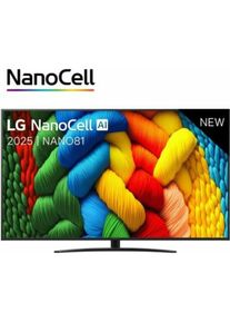 LG 65NANO81A6A (65", NANO81, Nano-Cell, 4K, 2025), TV, Schwarz
