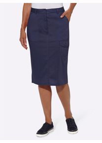 Damen Sommerrock mit verdecktem Gehschlitz in marine ,Gr&ouml;&szlig;e 44, WITT, 98% Baumwolle, 2% Elasthan