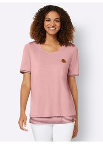 Damen 2-in-1-Shirt in Longform in rosenquarz ,Gr&ouml;&szlig;e 42, WITT, 95% Viskose, 5% Elasthan