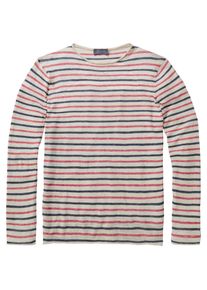 Seldom Herren-Strickpulli Beige-Rot-Blau S