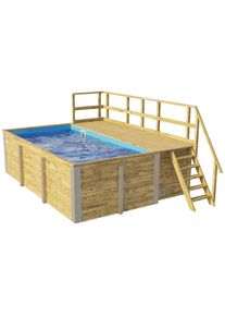 Weka Rechteckpool &raquo;595 Gr. 1 mit Sonnendeck und Technikraum&laquo; BxLxH: 309x416x116 cm