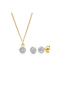 Elli Ohrring und Ketten Set &raquo;Schmuckset Kugel Elegant 925 Silber, mit Kristallen von Swarovski &laquo; () goldfarben, Gr&ouml;&szlig;e 45