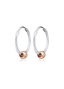 Elli Paar Creolen &raquo;Ohrringe Kugel Geo Creole Bi-Color 925 Sterling Silber&laquo;