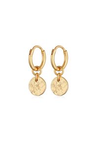 Elli Paar Creolen &raquo;Ohrringe Creolen Coin Pl&auml;ttchen Struktur 925 Silber&laquo;