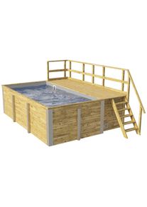 Weka Rechteckpool &raquo;595 Gr. 1 mit Sonnendeck und Technikraum&laquo; BxLxH: 309x416x116 cm