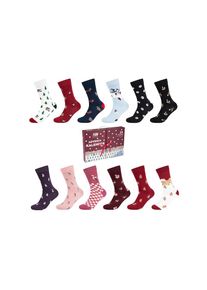 Fun Socks Adventskalender &raquo;Motifs&laquo; Es liegt keine Altersempfehlung vor mit Weihnachtsmotiven, elastischer Bund