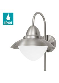 Eglo Wandleuchte &raquo;SIDNEY Wandlampe, E27, IP44, Edelstahl und Glas, Au&szlig;enlampe, Lampe&laquo; E27 1 Stk. Wand-/Deckenleuchte, H37, 5 x &Oslash;27 x AL32, 5cm, 