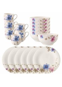 Villeroy & Boch Villeroy & Boch Geschirr-Set &raquo;Fr&uuml;hst&uuml;cks-Set Mariefleur Gris Basic 18er Set bunt&laquo;
