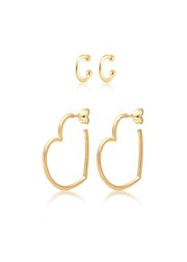 Elli Ohrstecker-Set &raquo;Ohrringe Creolen Earcuff Herz Liebe (2 tlg) 925 Silber&laquo;