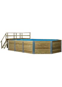 Weka Achteckpool &raquo;Mali 4 mit Technikraum&laquo; BxLxH: 376x714x116 cm
