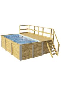 Weka Rechteckpool &raquo;595 Gr. 1 mit Sonnendeck und Technikraum&laquo; BxLxH: 309x416x116 cm