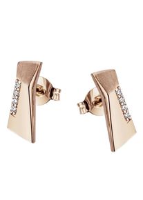 Goldmaid Paar Ohrstecker &raquo;375 Ros&eacute;gold Gl&auml;nzend 8 Brillanten wei&szlig;&laquo; rot, Gr&ouml;&szlig;e one-size