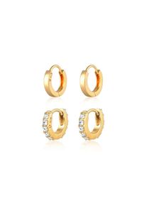 Elli Ohrstecker-Set &raquo;Ohrringe Creolen Glanz Set 925 Silber, mit Kristallen von Swarovski &laquo;