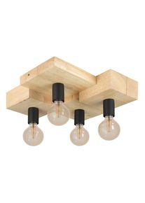 Eglo Deckenleuchte &raquo;HALKIN Deckenlampe, Holz und Stahl, E27, Wohnzimmerlampe, Flurlampe&laquo; E27 1 Stk. Deckenleuchte Halkin braun, schwarz 4X40W L:40 H: