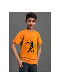 Kidsworld T-Shirt &raquo;FOOTBALL&laquo;, cooler Fu&szlig;baller-Print orange, Gr&ouml;&szlig;e 140/146