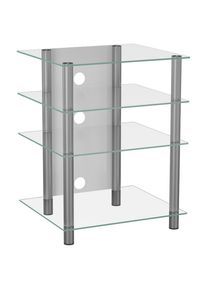 Mid.you Phonotisch, Klar, Silberfarben, Metall, Glas, rechteckig, 54x70x47 cm, Kabelkanal, Babym&ouml;bel & Kinderm&ouml;bel, Kinderzimmer & Jugendzimmer, Phonom&ouml;bel