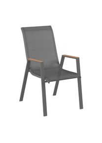 Ambia Garden Stapelsessel, Anthrazit, Naturfarben, Metall, Textil, Flachrohr, 54x90x72 cm, Gartenm&ouml;bel, Balkonm&ouml;bel, Balkonst&uuml;hle