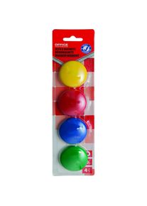 Office Products, Magnet, Displaymagnete rund, durchmesser 40mm, 4stk., blister, farbig sortiert (4 x)