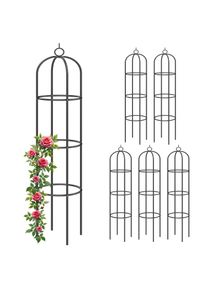 Gardebruk Columna rosa juego de 6 negro 200x40cm