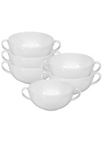 Seltmann Weiden, Tasse &raquo;Suppentassen Rondo/Liane 0, 36 l 6er Set wei&szlig;&laquo;, wei&szlig;, Porzellan, wei&szlig;