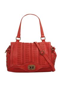 Samantha Look, Damen, Henkeltasche echt Leder, Made in Italy, rot, rot, H&ouml;he 23 cm x Breite 33 cm x Tiefe 7 cm