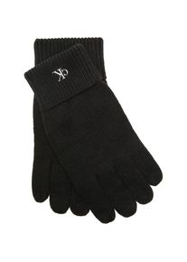 Calvin Klein, Herren, Strickhandschuhe mit Touchscreen-Technologie, Feinrippstrick, Logostickerei, BLACK, BLACK, Touchscreen-Handschuhe von Calvin 
