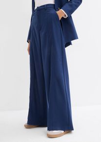 Marlene Dietrich broek met een hoge tailleband van viscosemix - blauw - maat 48 - viscose - bonprix