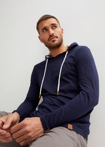 Longsleeve met capuchon van biologisch katoen - blauw - maat 44/46 (S) - 100% katoen - bonprix