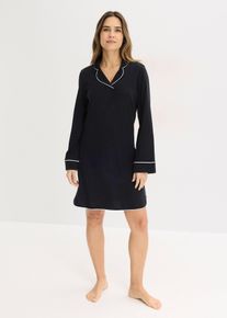 Nachthemd van zacht katoen - zwart - maat 56/58 (3XL) - 100% katoen - bonprix