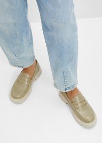 Chunky loafers met een lichte zool - groen - maat 38 - vegan - bonprix