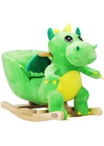 Deuba Schaukeltier Dino Gr&uuml;n mit Sicherheitsgurt