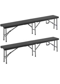 Casaria Picknickbank Malm&ouml; Set van 2 Zwart 180cm Inklapbaar