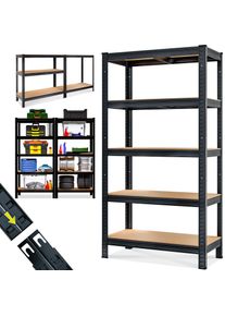 Monzana Schwerlastregal Schwarz 180x90x40cm pulverbeschichtet 875kg