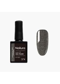 Nailura, Nagellack, - Gel Polish 374 - Gunmetal Gray Shimmer - 10 ml (Gunmetal Gray Shimmer, Gel-Effekt Nagellack)
