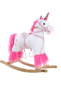 Deuba Schaukeltier Einhorn Wei&szlig; mit Ger&auml;uschfunktion