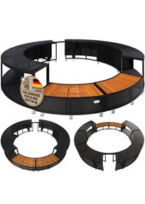 Casaria Polyrotan XXL Whirlpool Frame Bekleding Zwart