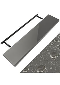 Casaria Wandplank Zwevend Hoogglans Grijs MDF 110x23x3,8cm