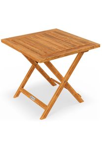Casaria Mesa de jardim em madeira de ac&aacute;cia oleada 46x46cm dobr&aacute;vel