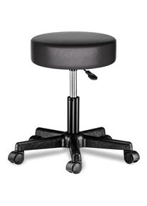 Casaria Taburete con ruedas giratorio 360&deg; negro