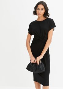 Jerseykleid aus flie&szlig;ender Viskose, schwarz, Gr&ouml;&szlig;e 40/42 (M), Viskose, bonprix