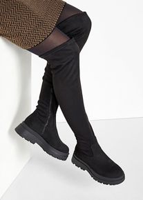 Overknee Stiefel, schwarz, Gr&ouml;&szlig;e 42, Vegan, bonprix