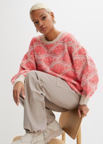 Boxy-Strickpullover, rosa, Gr&ouml;&szlig;e 48/50 (XL), bonprix