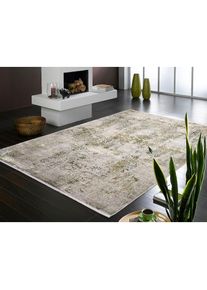 OCI DIE TEPPICHMARKE Teppich &raquo;BESTSELLER CAVA&laquo; rechteckig 8 mm H&ouml;he Glanz Viskose, mit Fransen, Hoch Tief Struktur, Vintage, Wohnzimmer