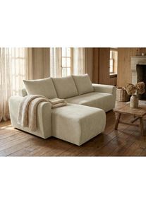Home Affaire Ecksofa &raquo;Nortrud-Uni, 241 cm, L-Form, mit Schlaffunktion u. Bettkasten&laquo; Recamiere rechts / links montierbar, Feinstruktur-Bezug