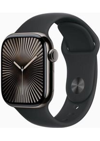 Apple Watch Series 10 Titan 42 mm (2024) | GPS + Cellular | skiffer | Sportband S/M | svart