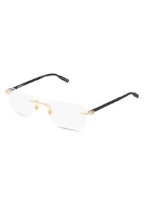Montblanc MB0221O Brille Herren | Fassung: Randlos, Eckig, Gold Schwarz